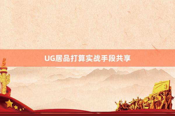 UG居品打算实战手段共享