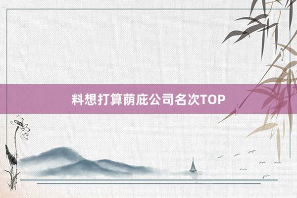 料想打算荫庇公司名次TOP